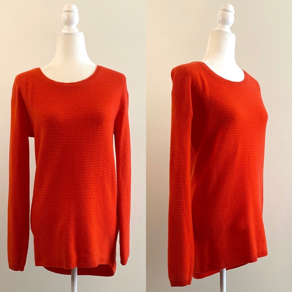 Nordstrom Collection Cashmere Orange Sweater (Size S)